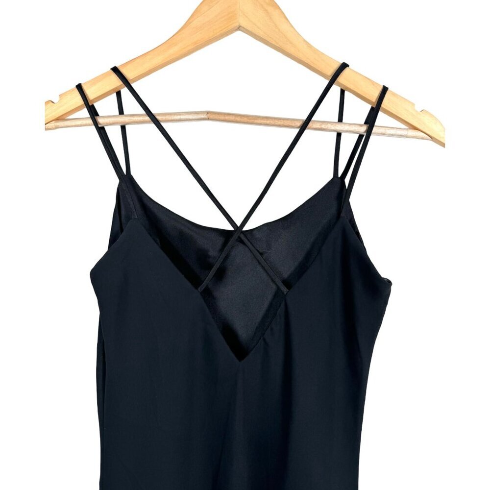 Vtg Just Choon Dress Y2k 90s Strappy Scoop Neck Ruffle-Hem Black Sz S View 4